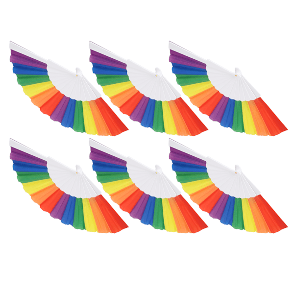 6st Folding Fan Handheld Fan Prop Dekoration Ornament for Wedding Dancing Performance
