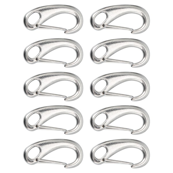 10 kpl 50 mm Heavy Duty Snap Rope Krok Ruostumaton Teräs Jousi Snap Krok Clip Merikvaliteetti Karabiini