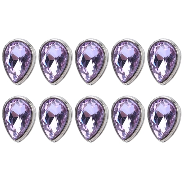 10 stk Rhinestones Patchable Snygge Lyskantede Claw Rhinestone til DIY Håndlavet Dekoration Lyselilla