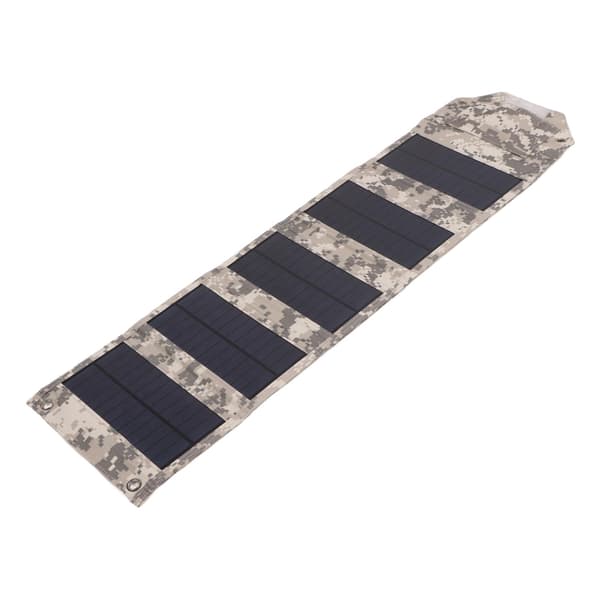 21W Solar Oplader 5V 3A Max Bærbar Sammenfoldelig Solpanel Oplader Kompatibel med Camping IP67 Vandtæt ETFE Power Emergency Panel SPB5Z B Camouflage