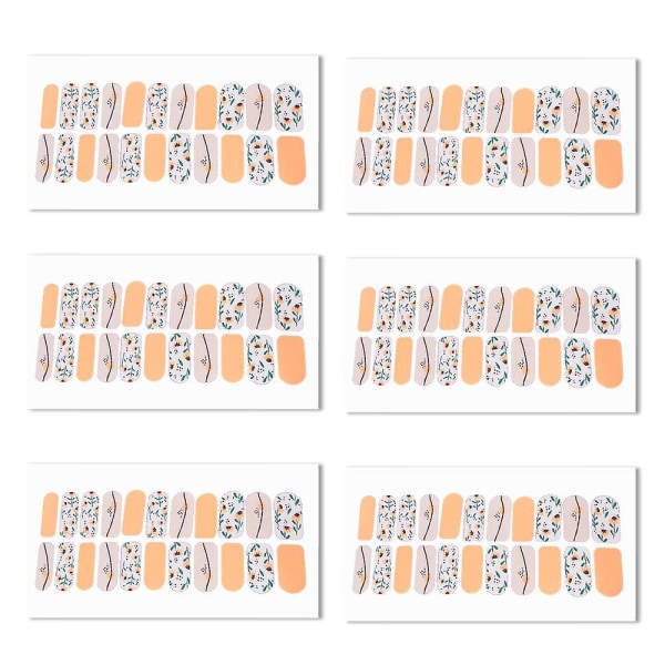 Nail Stickers Full Wraps Neglelakkstrimler, selvklebende Gel Nail Art Decals For Damer Jenter