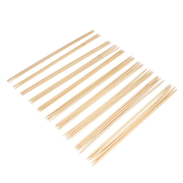40 stk Bambus Strikkepinner Dobbelspiss Lange Heklenåler for Genserhansker 2,5 til 6,0 mm
