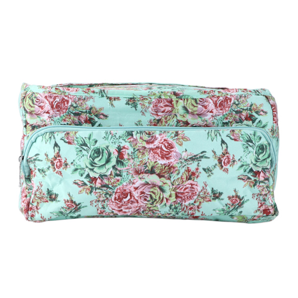 Stickväska Quadrate Green Print Mönster Organizer Lättvikts DIY virktillbehör för nybörjare vävare