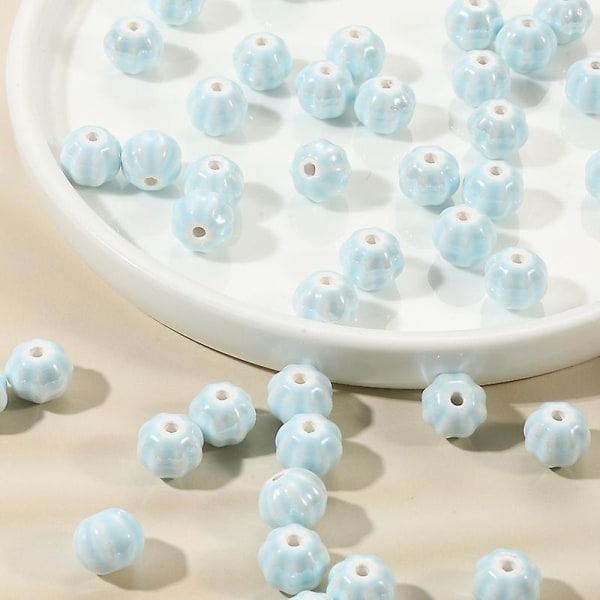 Vannmelon perler DIY løse perler flettet armbånd halskjede materialer blue 20 pieces