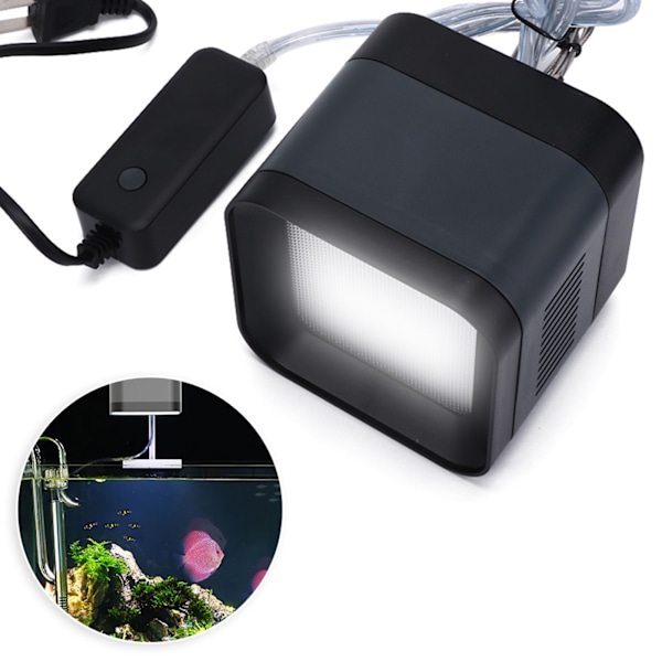 ADT‑220C Sort Grå Vandafvisende Fuld Spektrum Akvarium Montering Lampe Fiskekummer Vandplanter LED-lys CN-stik 220V