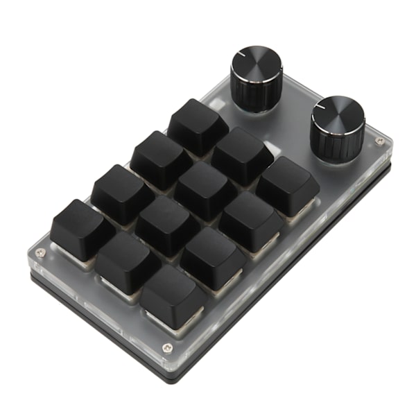 Mini knappsats Knopp Design Röd Switch Dual Mode Plug and Play Mekanisk programmerbar knappsats för spel Office Media 12 tangenter med 2 knoppar