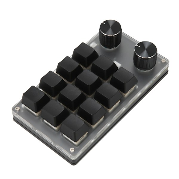Mini Tastatur med Knapper Design Rød Switch Dobbelt Tilstand Plug and Play Mekanisk Programmerbar Tastatur til Gaming Kontor Media 12 Taster med 2 Knapper