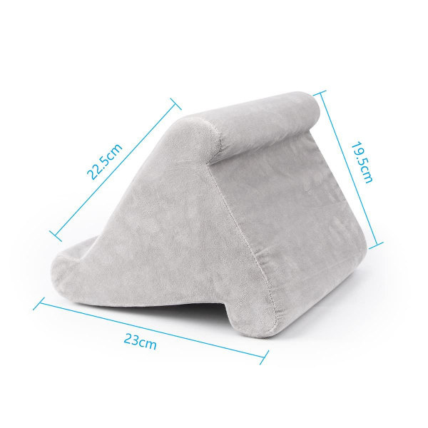 【NX】Soft Tablet Pillow, Multi-Angle iPad Holder with Mesh Pocket Grey