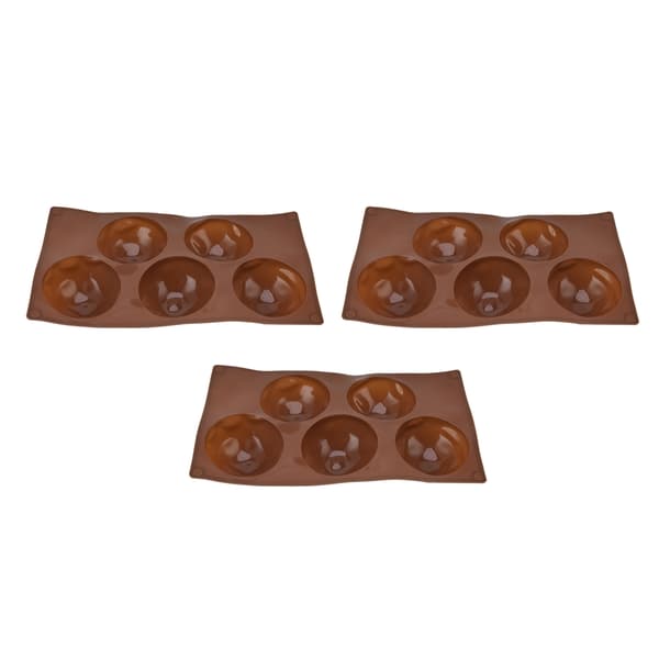 【NX】3 stk. bageform fødevaregodkendt rund form 5 huller silikoneforme til chokolade, småkager, kager