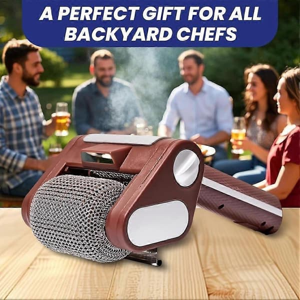 Brushless Rotary Grill Brush Cordless Powerful Automatic Scrubber Compatible with Backyard BBQ Grill Cleaning Brown
