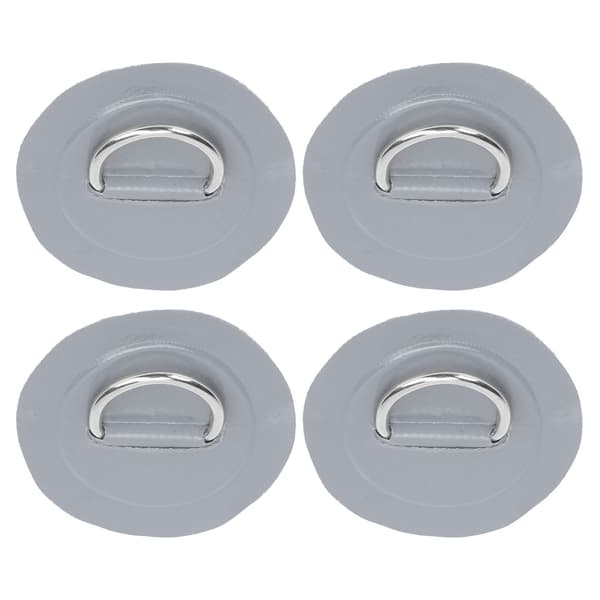 【NX】4 stk PVC-lapp elastisk tauset D-ringlapp strikksnor sett rustfritt stål D-ringpute grå