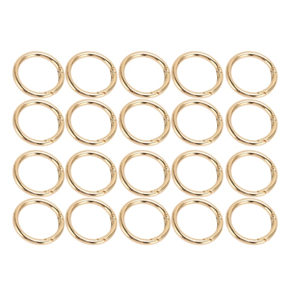 20 stk Spring O-ringe 1.57in Diameter 0.2in Tyk Stærk Kobber Sikker Lukning Fjederklips til Håndtaske Taske Smykker DIY Guld Farve