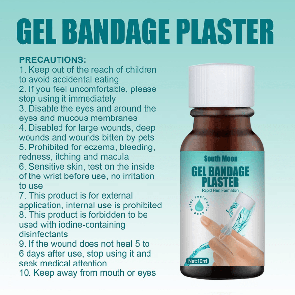 Pakke med 2 10 ml flydende bandage Gennemsigtig vandtæt åndbar gel bandage plaster til hudreparation