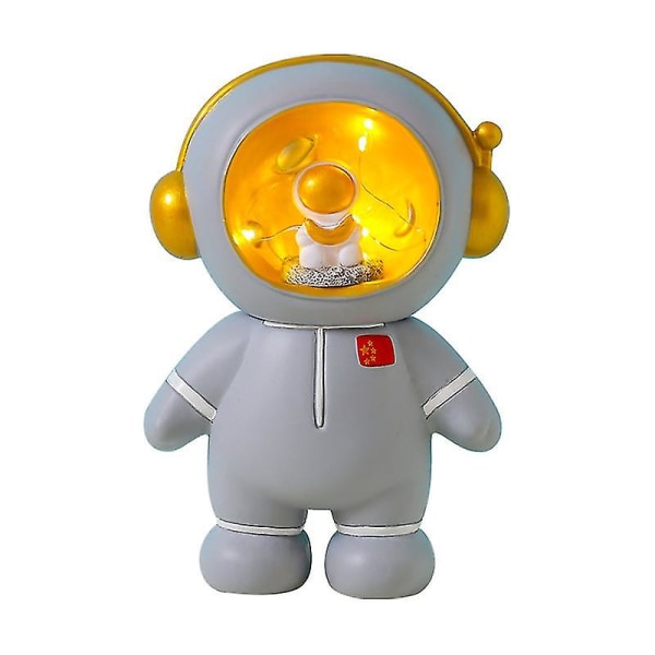 Soverom Øyebeskyttelseslampe Space Astronaut Nattlys Sparegris WHITE