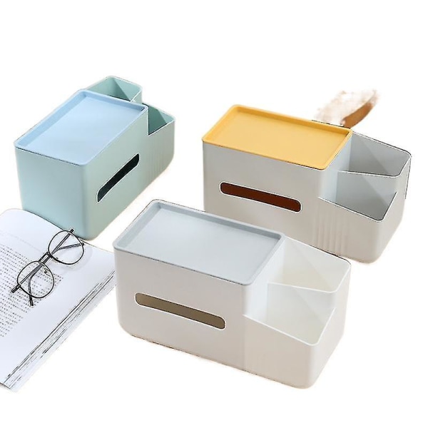 Hjem Desktop Tissue Organizer Multifunktionel fjernbetjening Opbevaringsboks Papir Storage Organizer