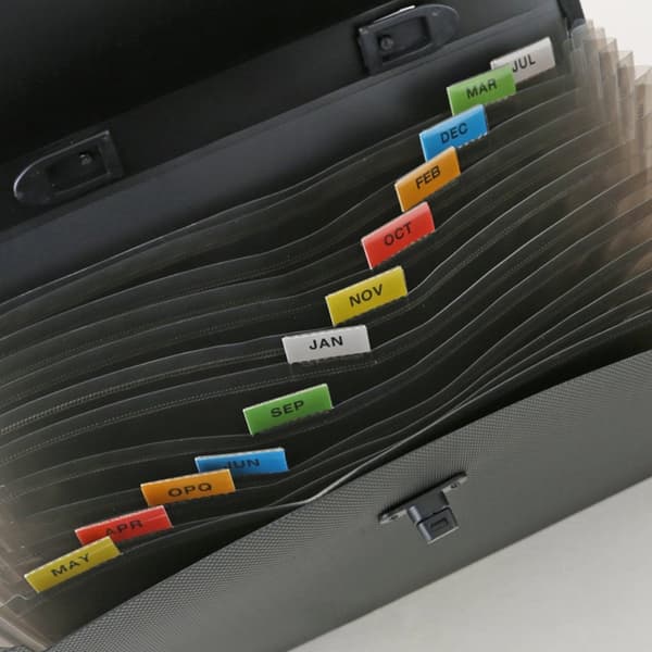 Expanding Leather File Organizer with 26 Pockets, Portable Large Capacity Accordion Folder