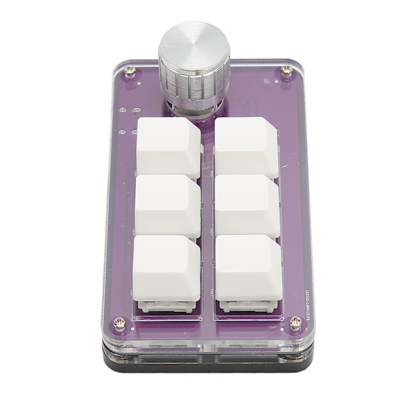 6-knapps enhånds mekanisk tastatur med ratttilkobling Plug and Play Programmerbar tastatur for Gaming Office Lilla