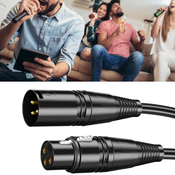【NX】Han til hun lydkabel sort 6 meter PVC-kappe Fast forbindelse XLR-mikrofonkabel Kompatibel med musikinstrumenter