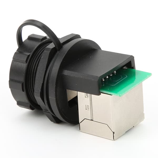 2 kpl RJ45-sovitin RJ45-90° pylväskortti Kaksoispistorasia ulkokäyttöön vedenpitävä Ethernet-liitin