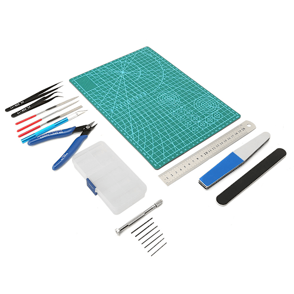 DIY Modeler Craft Tool Set Model Building Pincett Linjal filmatta kit för modellfläkt