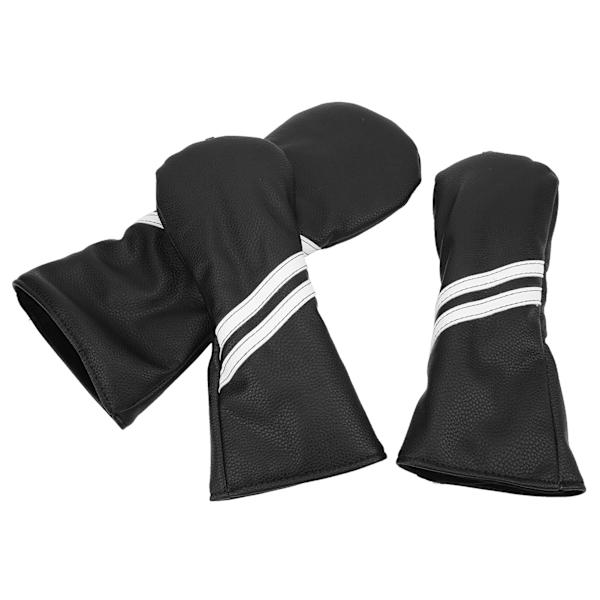 Golf Wood Headcover Cover Set Stripes Cue Headcovers Golf Club Head Covers för DriverBlack