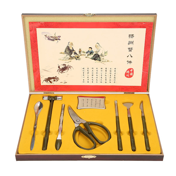 8st Hummer Crab Cracker Verktyg Rostfritt stål Seafood Claw Tool Set Gåva