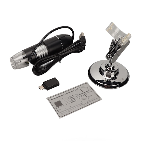 Digitalt mikroskop 1600X HD-oppløsning 8 LED-lys USB Type C 2 i 1 elektronisk digitalt mikroskop