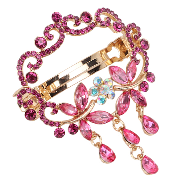 Hårspärrar Elegant stil Legering Harts Rhinestone Levande färger Robust Hållbar iögonfallande Små hårklämmorRose Red