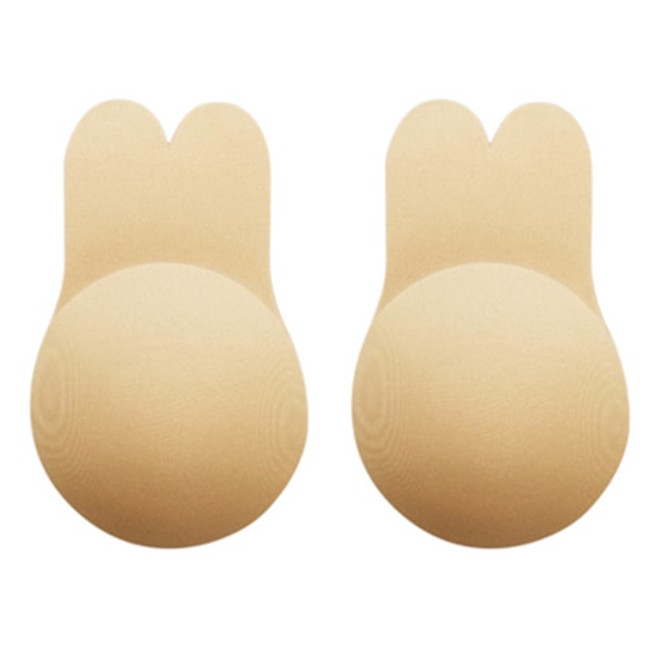 Självhäftande BH Andningsbar Bröstlyft Klippbar Återanvändbar Kaninöron Form Stick BH för rygglös bröllopsklänning Hudfärg 11 cm/ 4,3 tum (L, XL)