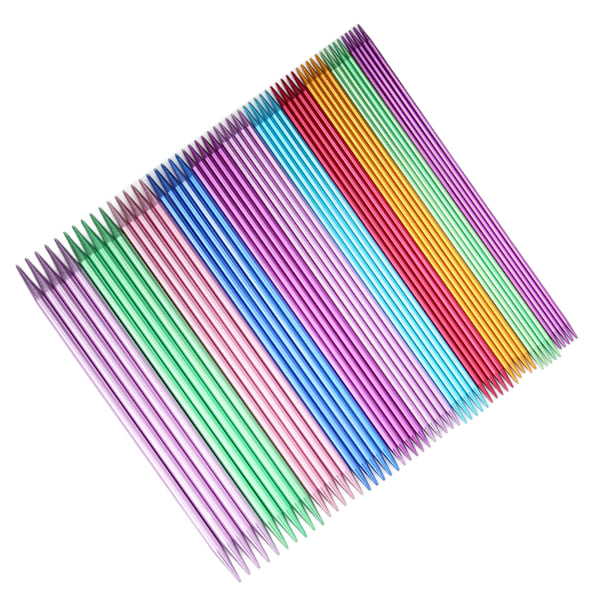 55 stk strikkepinner Aluminiummaterial Dobbelt spiss ergonomisk design 20 cm/7,9 tommer metall strikkepinner for husholdning