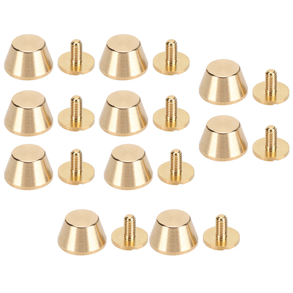 10 stk Fødder Nailhead Håndtaske Bagage Flad Dobbelt 12mm Messingmaterial Læderhåndværk