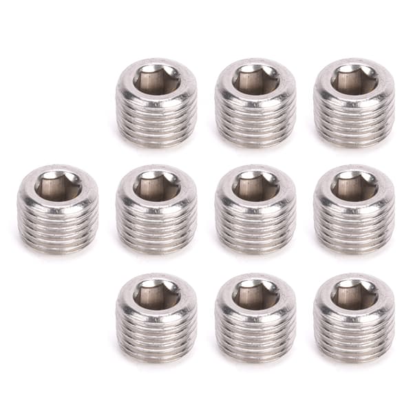【NX】10 stk. 304 rustfritt stål rørkobling plugghode utvendig gjenge BSPP sekskantplugg 1/2 tomme