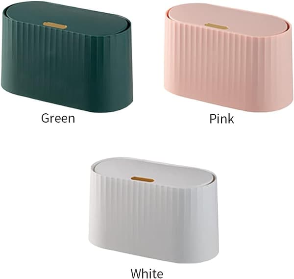 Bord søppelbøtte med lokk - Vanntett Mini søppelbøtte (Rosa)