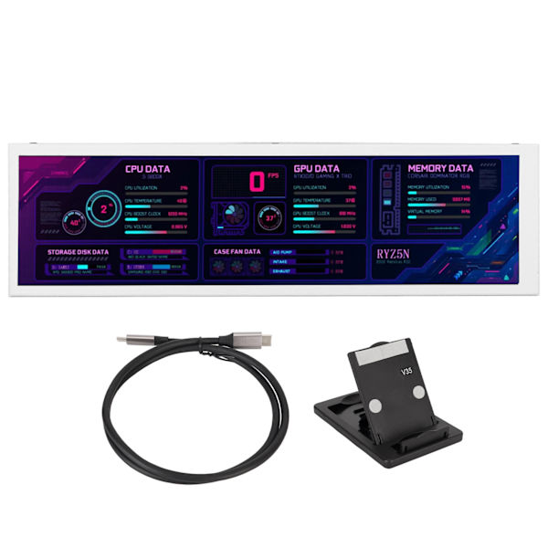 8,8-tommer computer temperaturmonitor 1920x480 60Hz til AIDA64 CPU GPU SSD Data Temperaturmonitor til Raspberry Pi til Windows Hvid