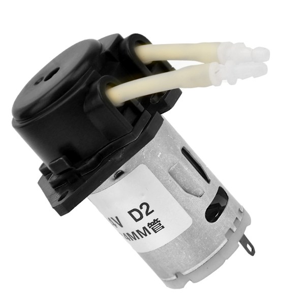 D-2 2*4 mm DC 24V DIY Peristaltisk vätskepump Doseringspump för laboratorieanalys (svart)