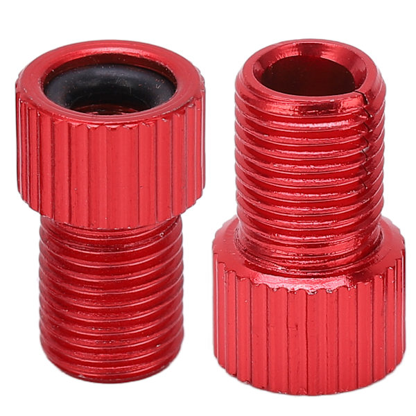 2st/set Presta till Schrader cykelventilomvandlare Slitstark mountainbikepumpadapter Röd
