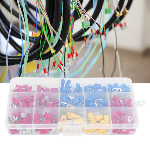280 st Isolerad spade Crimping Terminal Set Wire Connector Kit Elektriska komponenter