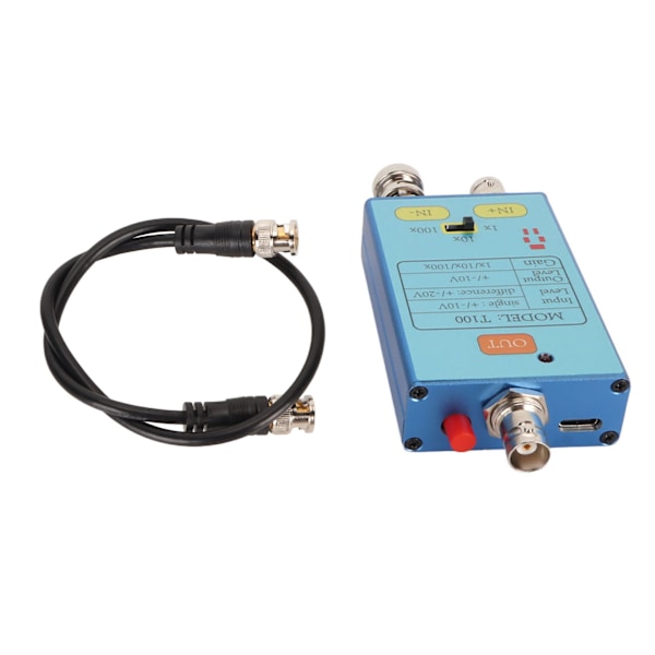 T100 Differential Probe Oscilloscope Professional 1X 10X 100X 10M bandbredd virtuellt oscilloskop för att förstärka svaga signaler