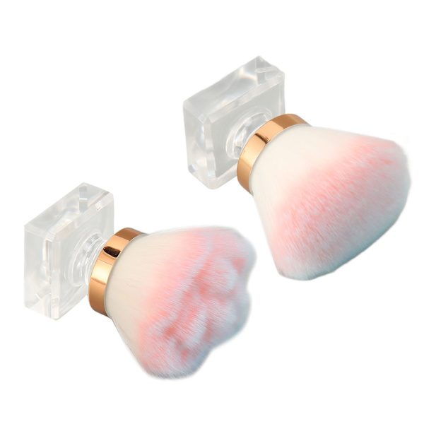 2 stk Makeup Pudderbørste Multifunktionel Bærbar Blød Børste Krystal Base Ail Støv Børste til Makeup Nail Art