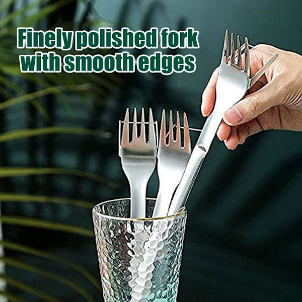 Multipurpose 2-i-1 vattenmelongaffelskärare Vattenmelonfruktskärgaffelbitar porslinsgaffel