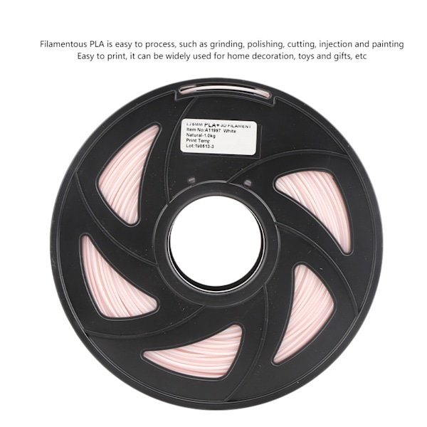 3D-printer filament Lang hudfarvet PLA Printmaterial Forbrugsvarer 1,75 mm 1KG