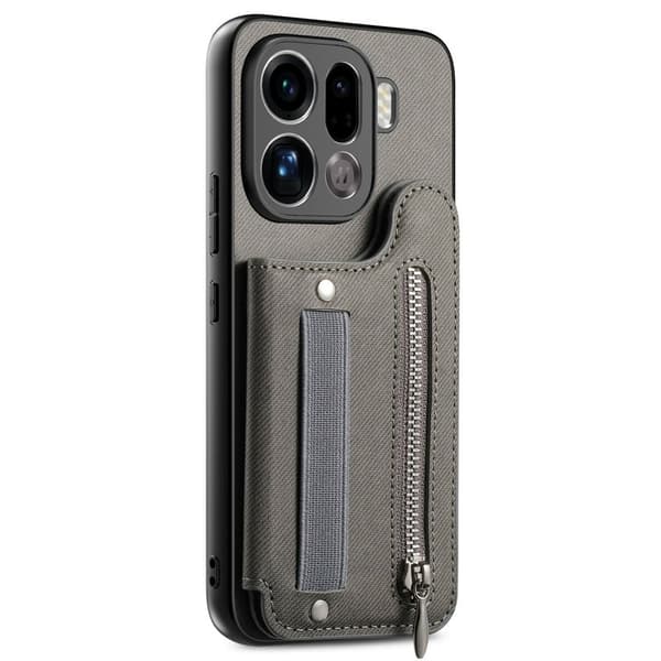 Oppo Find X9 Pro 5G Kortplats Plånboksfodral Konstläder RFID-skydd - Grå