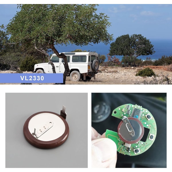 1 par minibatteri VL2330 for fjernutskifting av nøkkel Kompatibel med Landrover Discovery Rangerover fjernkontrollnøkkel