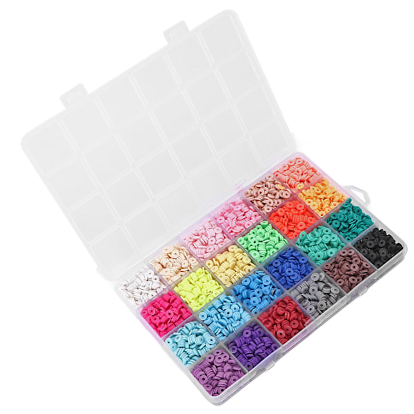 Clay Bead Kit 24 färger Lätt vattentät DIY Intressant Attraktivt dekorativt armband Tillbehör för present