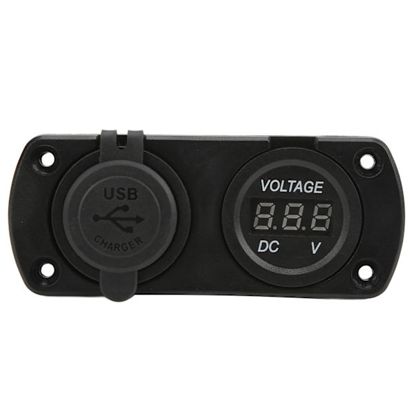 Nopea autolaturi jännitemittari Kaksois-USB 12‑24V Vedenpitävä 2,1A ulostulo Universaali moottoripyörille veneille
