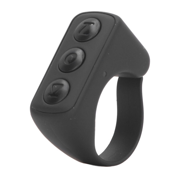 Fjärrkontroll Scrollring Bluetooth APP Page Turner ABS Kamera Fjärrstyrd slutare Selfie-knapp med laddningsfodral för mobiltelefon Svart