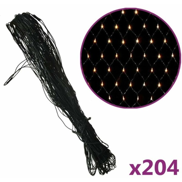 3x2 m 204 LED Innendørs/Utendørs Varmhvit Julelys Nett