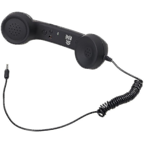 Retro svart 3,5 mm mobiltelefonmottagare med mikrofon