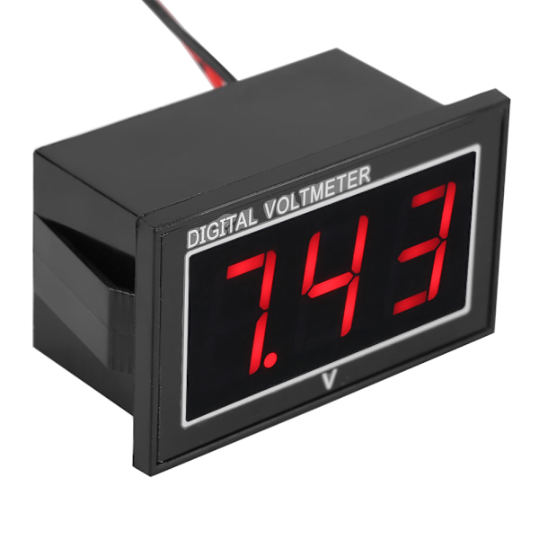 1. Digital 0,56\" LED-skjerm vanntett voltmeter DC-spenningsmåler (2,5-30V, rød)