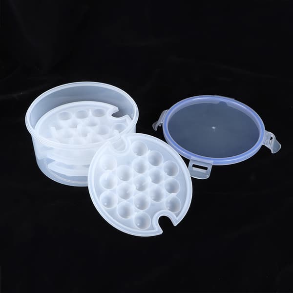 Flexible Round Ice Ball Maker Mold Ice Cube Tray Ice Grid Making Boxes (1.1L 3 Layers 51 Grids) 0.6